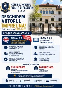 Admitere clasa a V-a 2026 – 2027