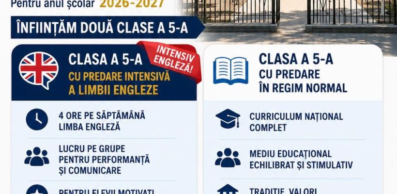 Admitere clasa a V-a 2026 – 2027